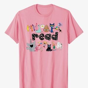 Pink Graphic T-Shirt with Fun Characters